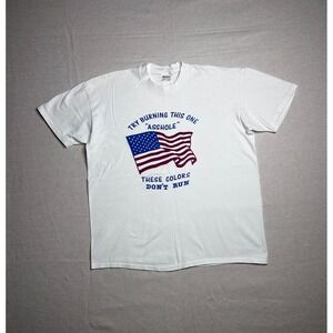 Vintage 90s American Flag T-Shirt Men's XL USA Made Patriotic Graphic Tee